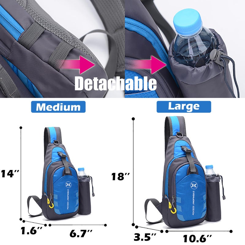 Peicees Chest Crossbody Sling Backpack Bag Travel Bike Gym Daypack for Women Men - Image 5